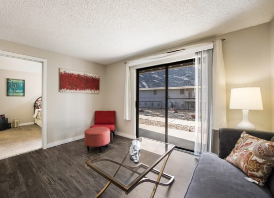 Apartment living room at Windmill Apartments, Colorado, 80916