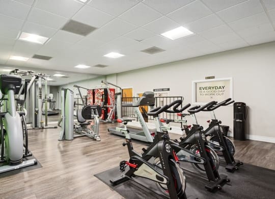 Community gym with cardio equipment