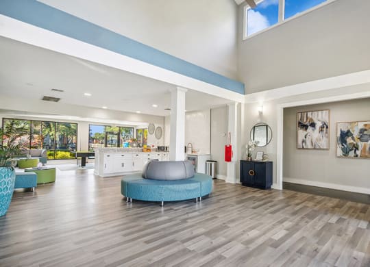 Community Clubhouse with Lounge Furniture at Bridges at Bayside Apartments in St. Petersburg, FL.