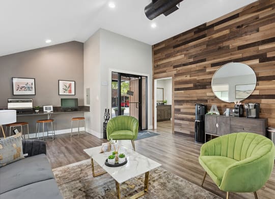 Community Clubhouse with Lounge Furniture at The Archer Apartments in Sacramento, CA.