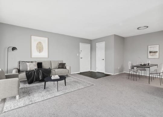 Model living room and entry
