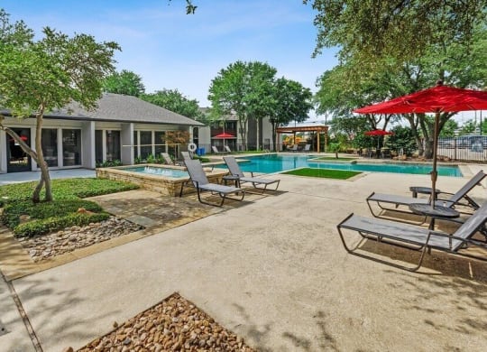 Poolside lounge area