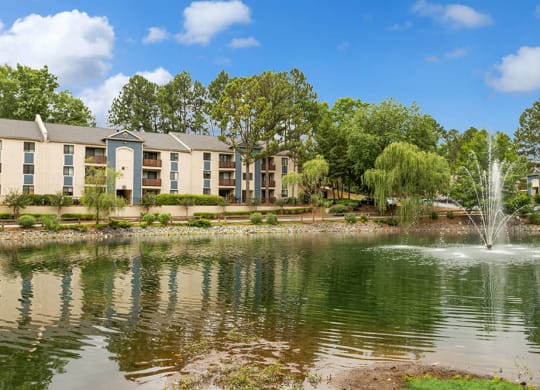 Property exterior with lake