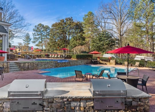 Poolside BBQ area