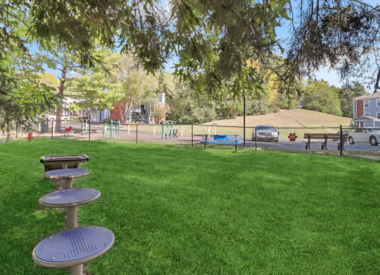 Community Dog Park with Agility Equipment at Abbington Heights Apartments in Antioch, TN.