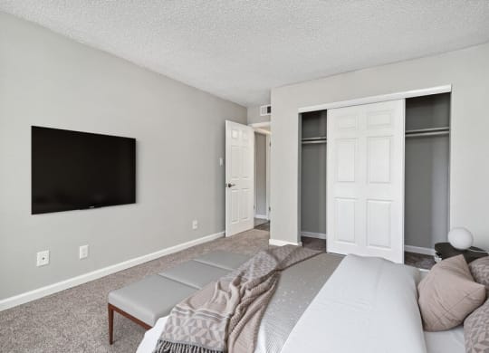 Model bedroom with large closet