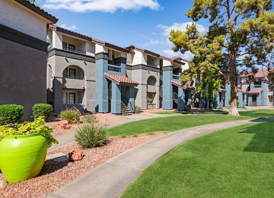 Exterior Community Building and Landscape at Stillwater Apartments in Glendale, AZ.