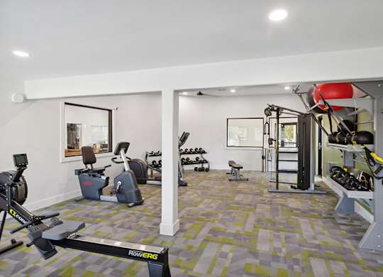 Community Fitness Center with Equipment at Lakeside Casitas Apartments located in Tucson, AZ.