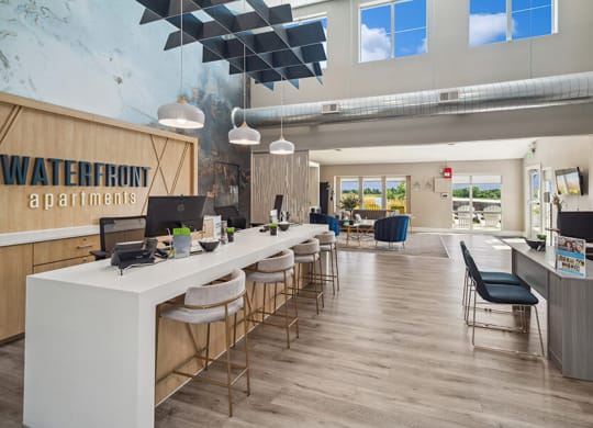 Community Leasing Office at Waterfront Apartments in Lakewood, CO.