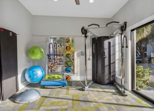 Indoor Fitness Center at Caribbean Breeze Apartments in Tampa, FL.