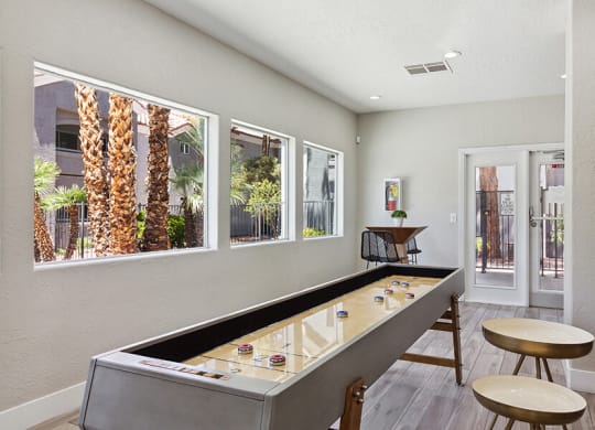 Community Game Room with Game Tables at Verraso Apartments in Las Vegas, NV.