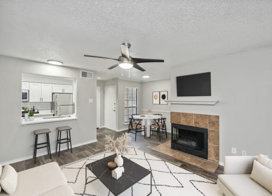 Model living room and kitchen
