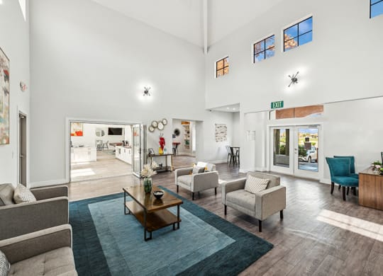 Community Clubhouse with Lounge Furniture at Stonegate Apartments located in Las Vegas, NV.