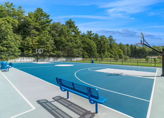 Community Sports Court at Village at Marshfield Apartments located in Marshfield, MA.