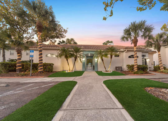 Community Clubhouse and Exterior at Vinings at Hunter's Green Apartments in Tampa, FL.