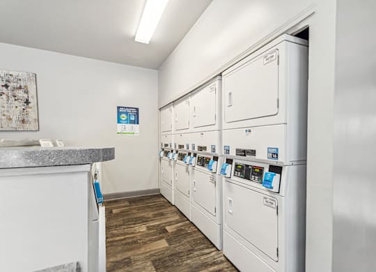 Community Laundry Center at Lake Cameron Apartments located in Apex, NC.