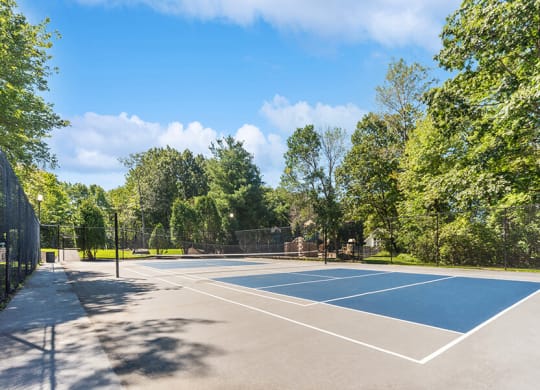 Community Tennis & Pickleball Courts at The Commons at Haynes Farm Apartments in Boston, MA.