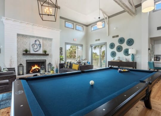 Pool table in clubhouse