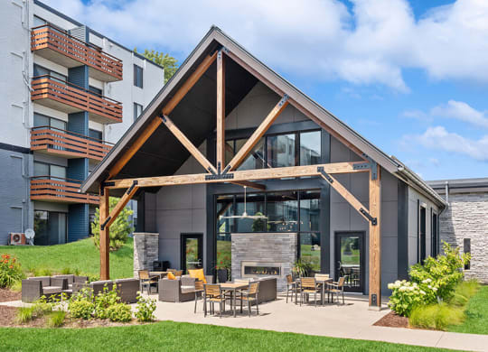 Exterior Community Clubhouse and Landscape at Elevate on Parkway Apartments, Burnsville, MN