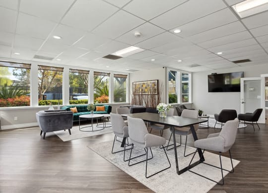 Community Clubhouse with Lounge Furniture at Fountains at Point West Apartments in Sacramento, CA.