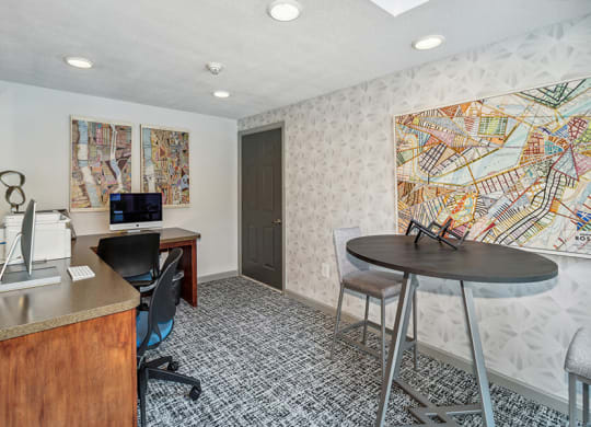 Leasing office interior  at Stone Ends apartments in Stoughton, MA