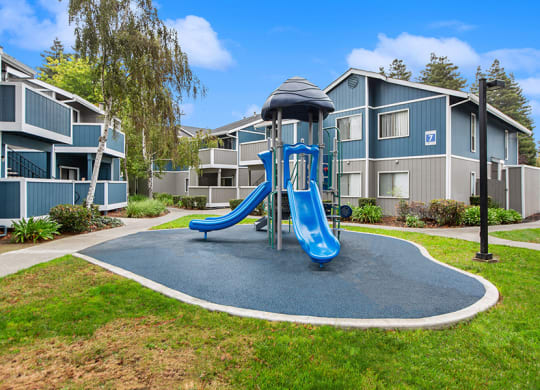 Community Playground with two Slides at Meritage Apartments in Vallejo, CA.