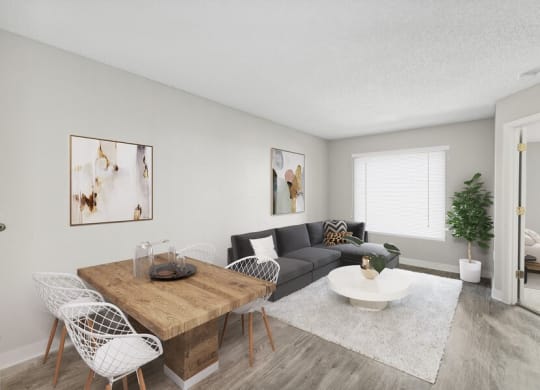 Model living and dining space