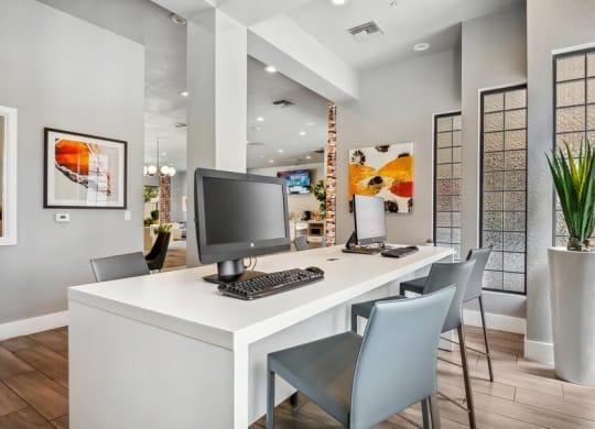 Leasing Office Desk at Harmony at Surprise Apartments in Surprise, AZ.