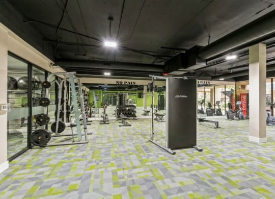 Fitness center showcasing large open space