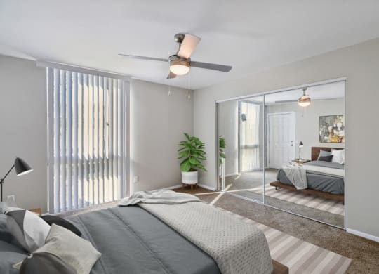 Model bedroom with large cosset