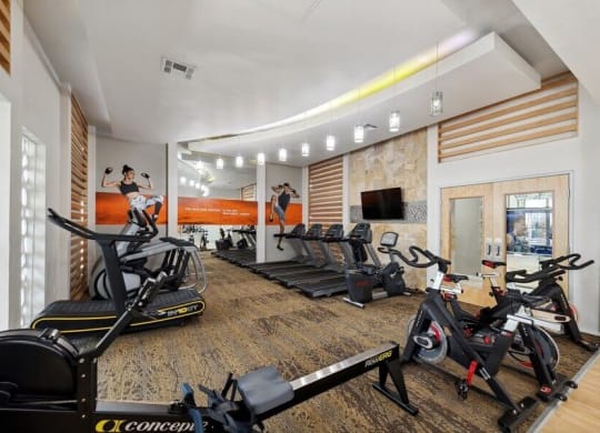 Fitness center with TVS