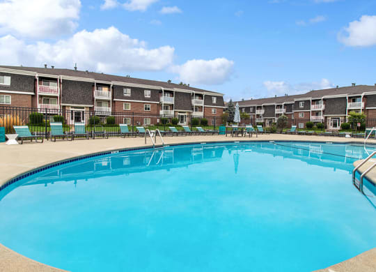 Swimming pool at Stone Ends apartments in Stoughton, MA