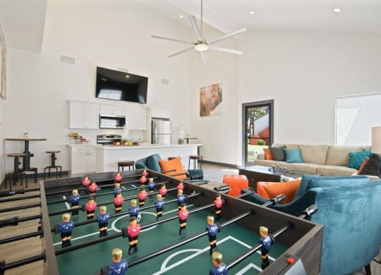 Clubhouse game room with fooze-ball at Lore South Mountain, Arizona, 85044