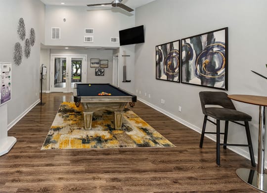 Game room with pool table