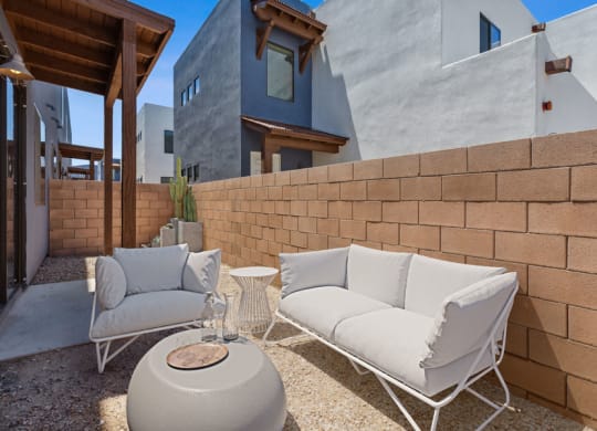 Patio couches and footrests