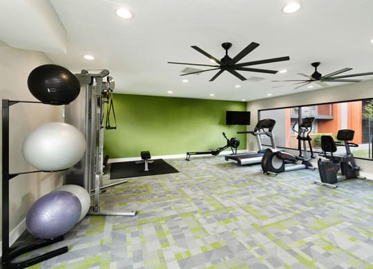 Community Fitness Center with Equipment at Indigo Park Apartments located in Albuquerque, NM.