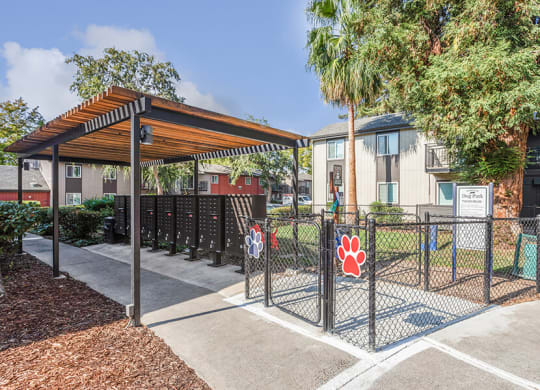 Community Dog Park with Agility Equipment at The Archer Apartments in Sacramento, CA.
