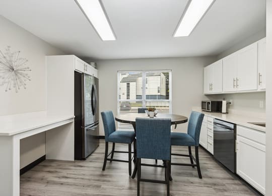 Community Clubhouse Kitchenette Area at Parc at Creekside Apartments in Kansas City, MO.
