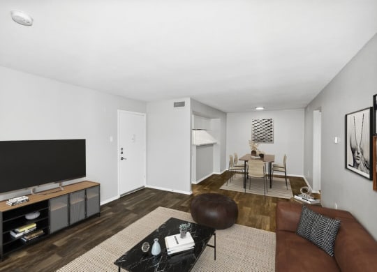 Model living room and dining
