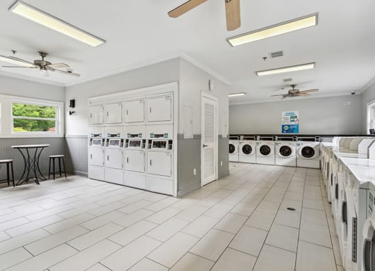 Laundry center with washers and dryers