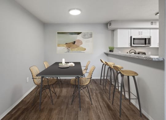 Model dining room and kitchen