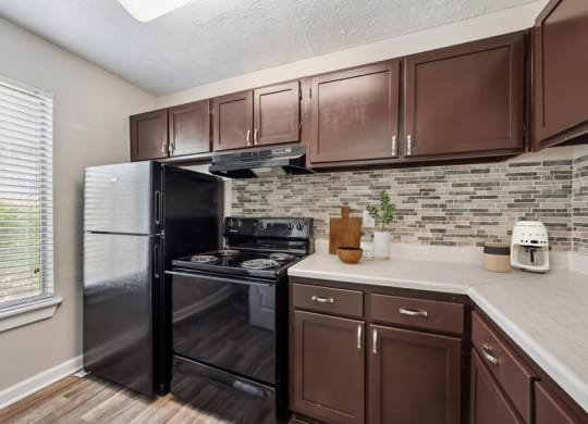 Model kitchen with backsplash