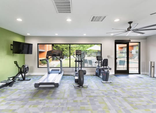 Community Fitness Center with Equipment at Indigo Park Apartments located in Albuquerque, NM.