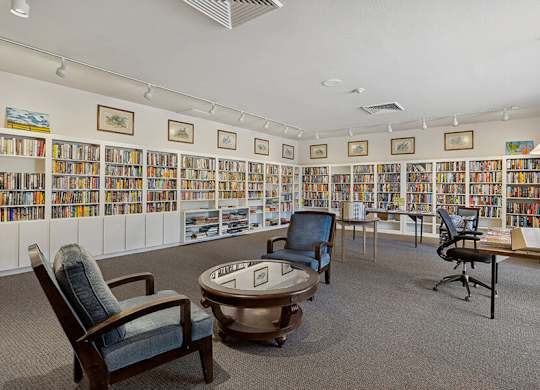 Library filled with books at Walnut Creek Manor Apartments in Walnut Creek, CA