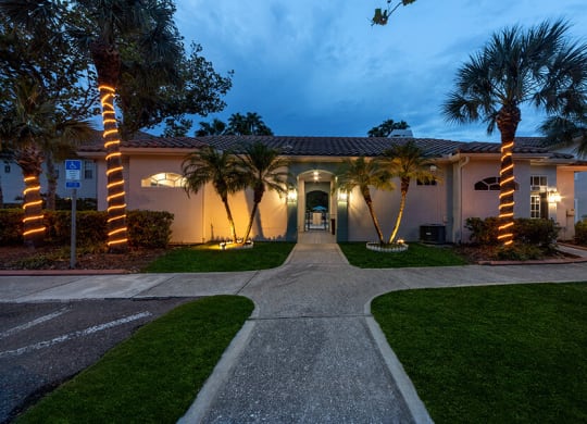 Community Clubhouse and Exterior at Vinings at Hunter's Green Apartments in Tampa, FL.