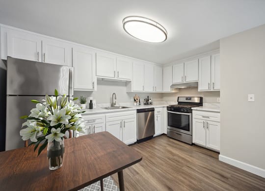 Model kitchen and dining area