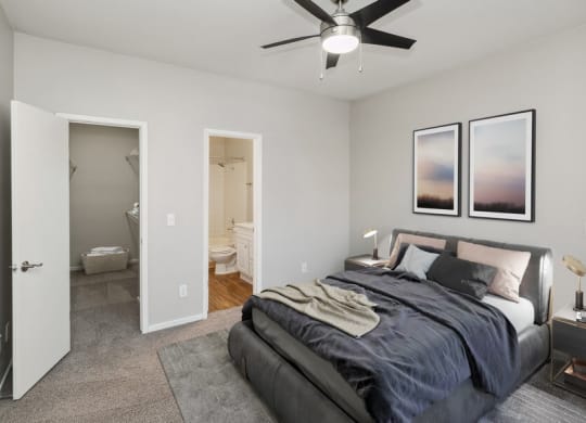 Model bedroom with attached bath