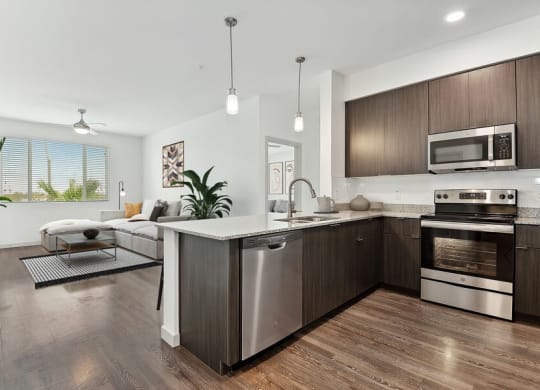 Model kitchen with new appliances