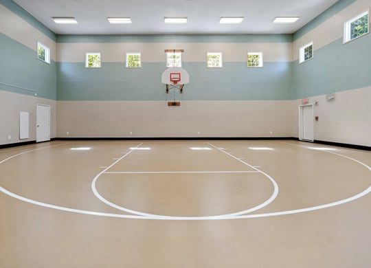Indoor Basketball Court at The Commons at Haynes Farm Apartments in Boston, MA.