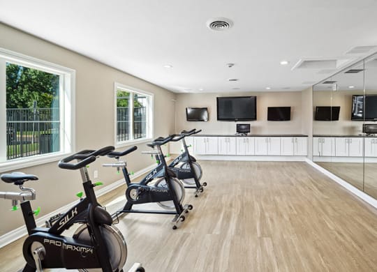 Community Fitness Center with Equipment at Waterfront Apartments in Lakewood, CO.